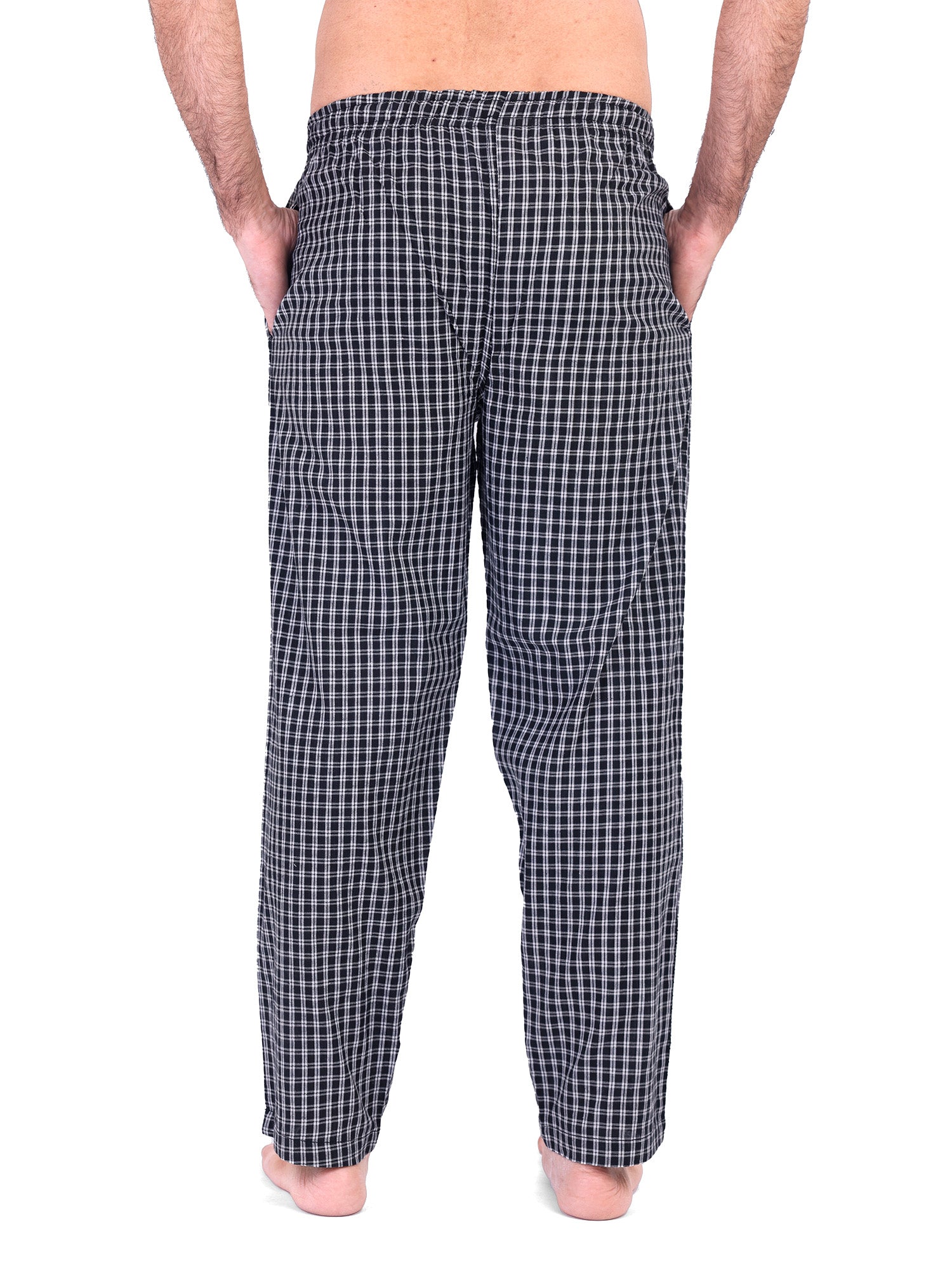 Mens black and white checkered pajama pant hot sale