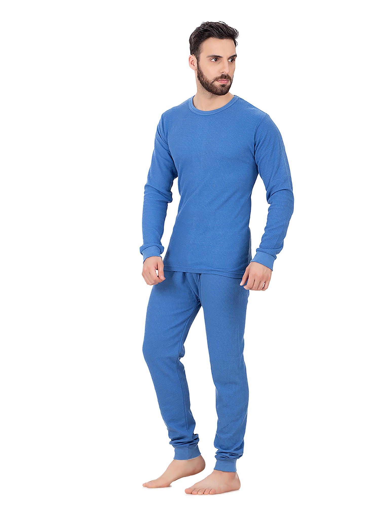 Men's Cotton Waffle Knit Thermal Underwear Set