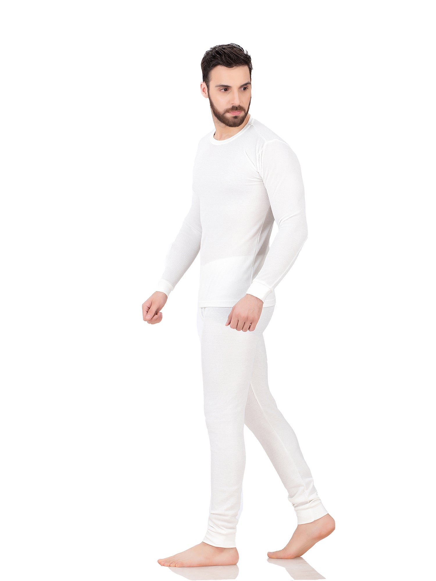 Women's 2-Piece Premium Cotton Waffle Knit Thermal Set - Stretchy Top & Bottom PJs
